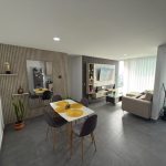 Sala amplia de apartamento amoblado en Sabaneta